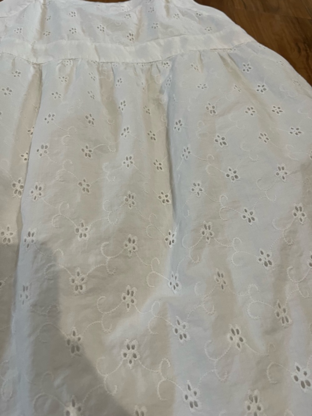 Girl’s Large Classic White Eyelet Sundress - Picture 2 of 5